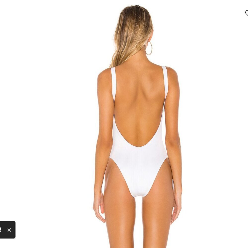 NWT Vitamin A Leah One Piece Full Cut Swimsuit White EcoRib Size Large / 10 $170